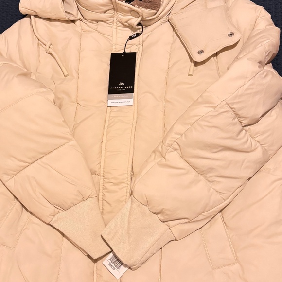 Andrew Marc,Marc NewYork Puffer Jacket/Hood/Faux Fur Trim SZ: Large Color: Birch - Picture 8 of 8